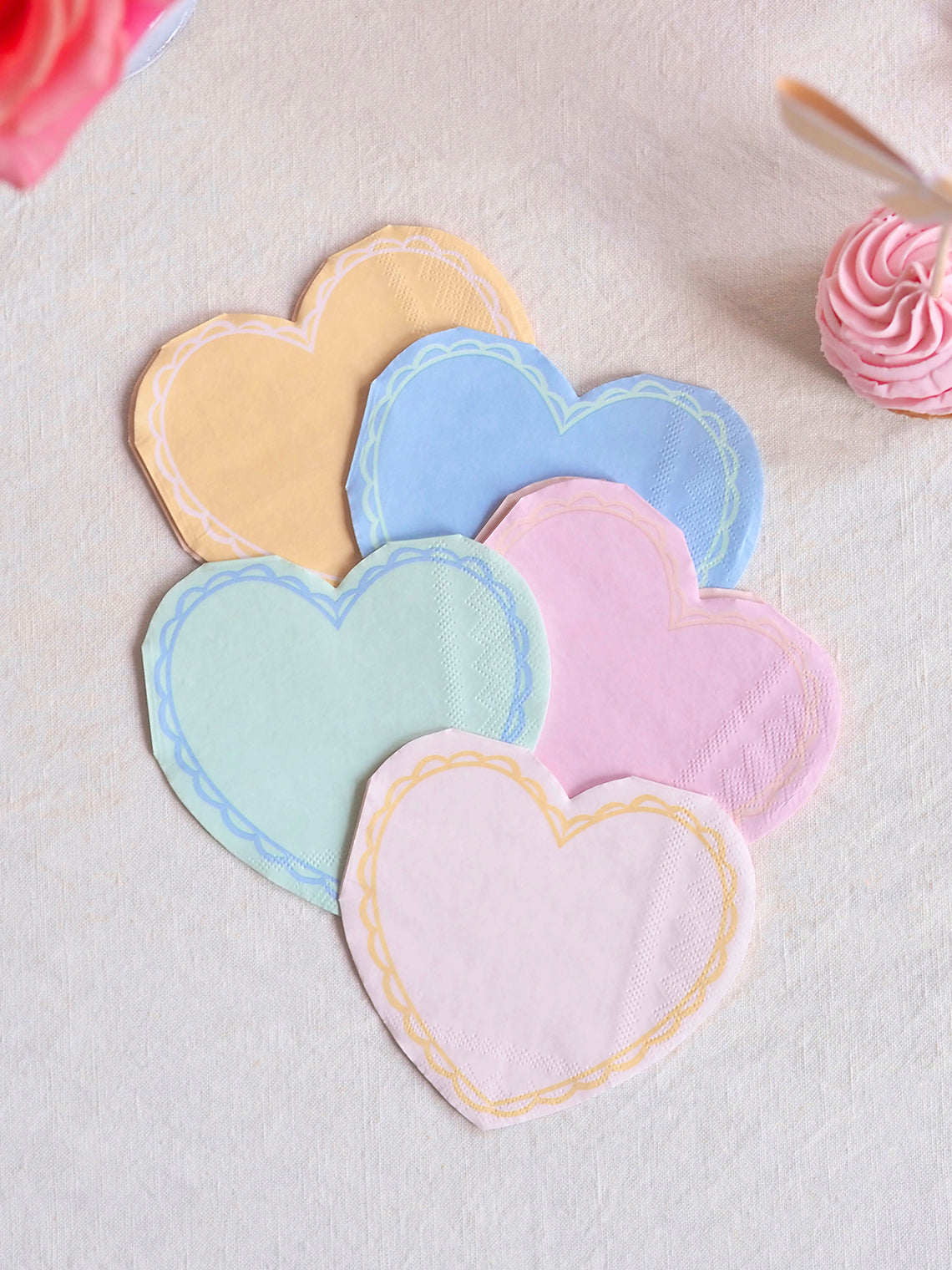 Pastel Heart Napkins - The Cross Decor & Design