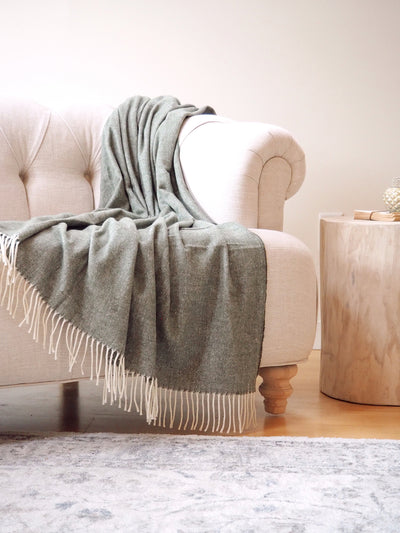 Monroe Hunter Herringbone Throw - The Cross Decor & Design