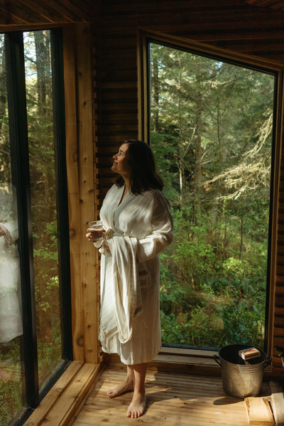 Ivory Linen Robe - The Cross Decor & Design