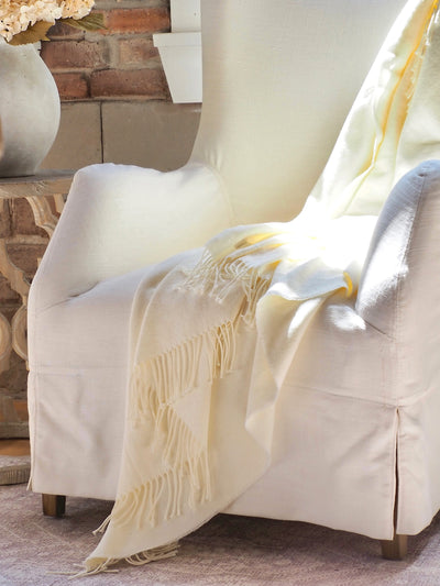 Monroe Ecru Solid Throw
