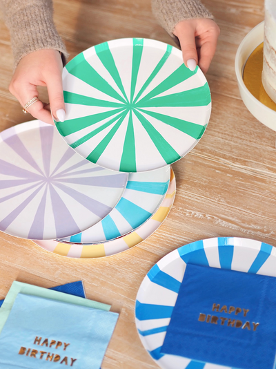 Mixed Stripe Side Plates - The Cross Decor & Design