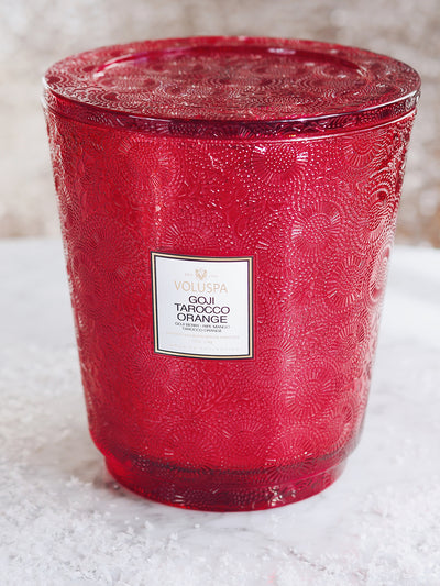 Goji Tarocco Orange Hearth 5 Wick Candle - The Cross Decor & Design