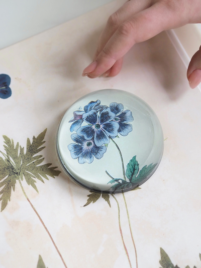 Blue Geranium Dome Paperweight - The Cross Decor & Design