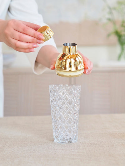Gold Embossed Glass Shaker