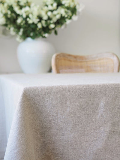 Natural Linen Tablecloth - The Cross Decor & Design