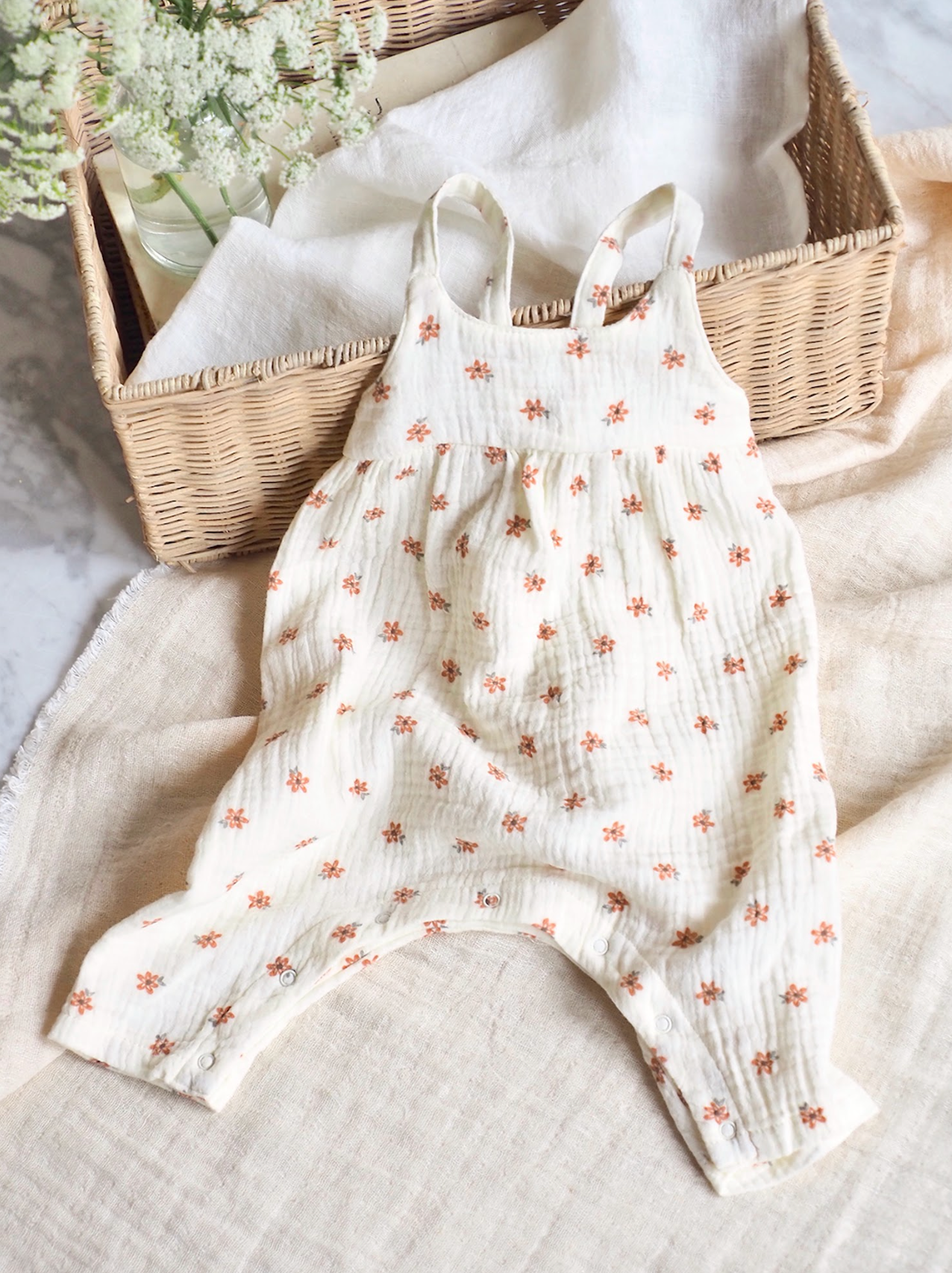 Bitty Blooms Tie Back Romper - The Cross Decor & Design
