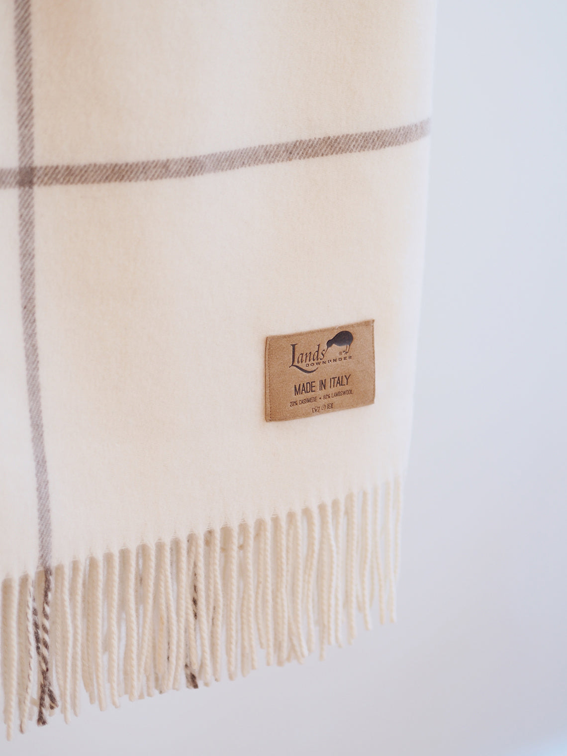 Windowpane Ecru Cashmere Throw - The Cross Decor & Design