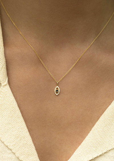 Evil Eye Sapphire Necklace - The Cross Decor & Design