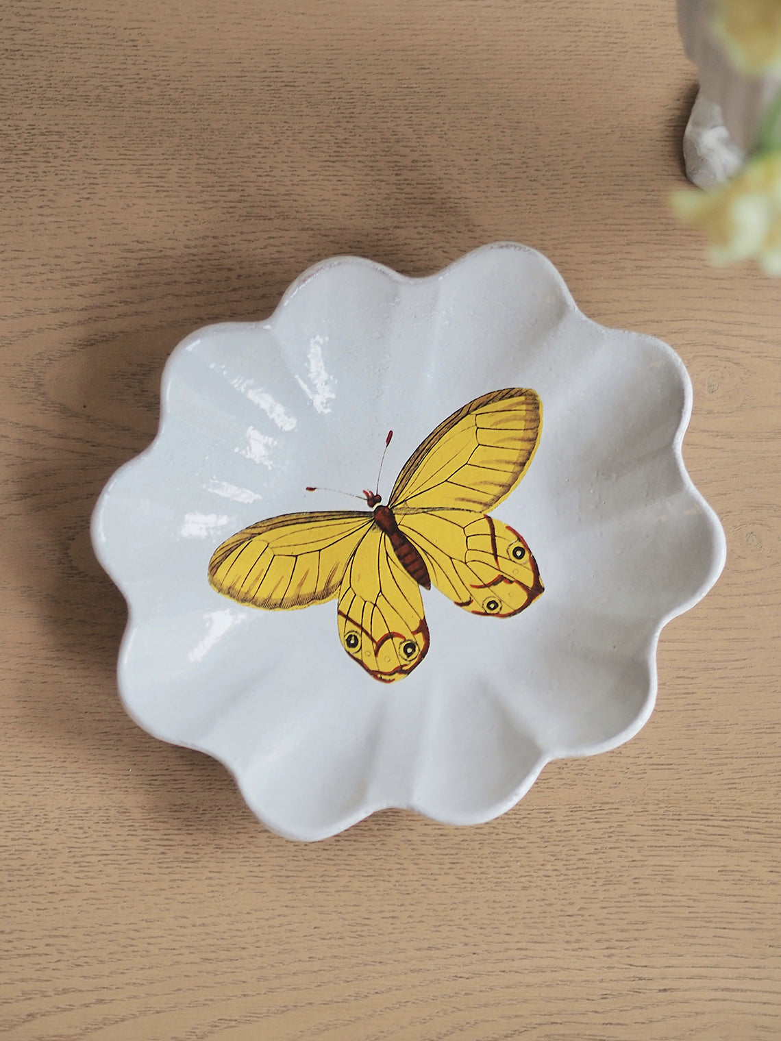 Yellow Butterfly Plate - The Cross Decor & Design