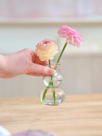 Ribbed Glass Bubble Vase