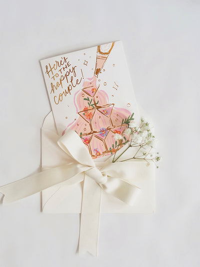 Champagne Fountain Wedding Card - The Cross Decor & Design