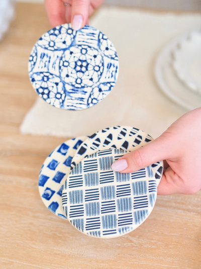 Blue Tile Coasters - The Cross Decor & Design
