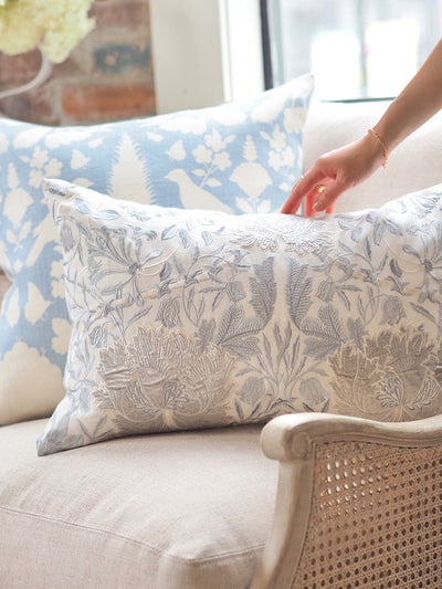 Josie Blue & Grey Pillow - The Cross Decor & Design
