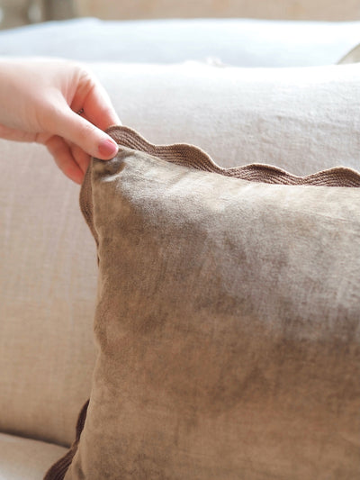 Vivian Scalloped Mink Pillow | 21x12