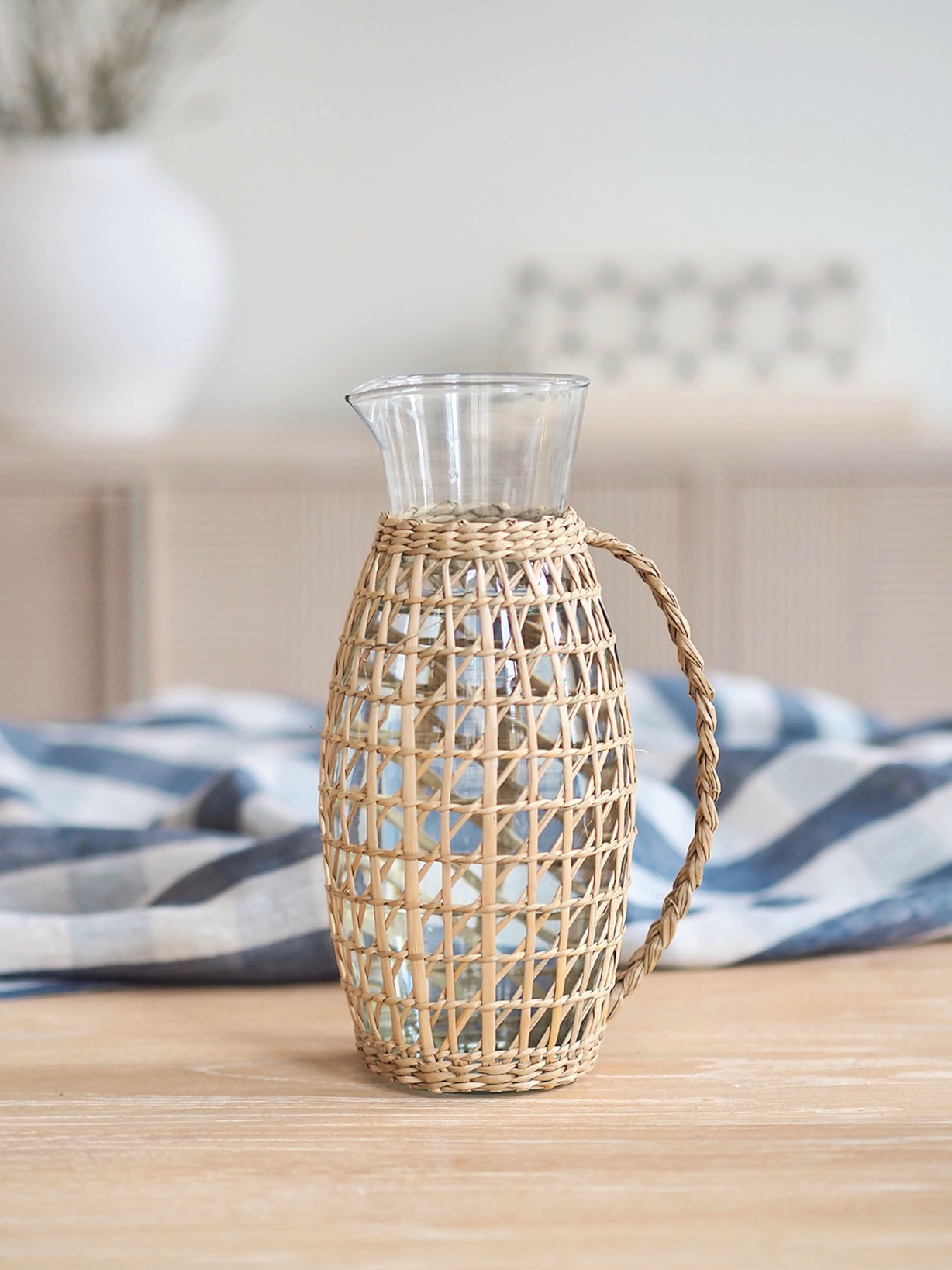 Yarrow Seagrass Glass Pitcher - The Cross Decor & Design