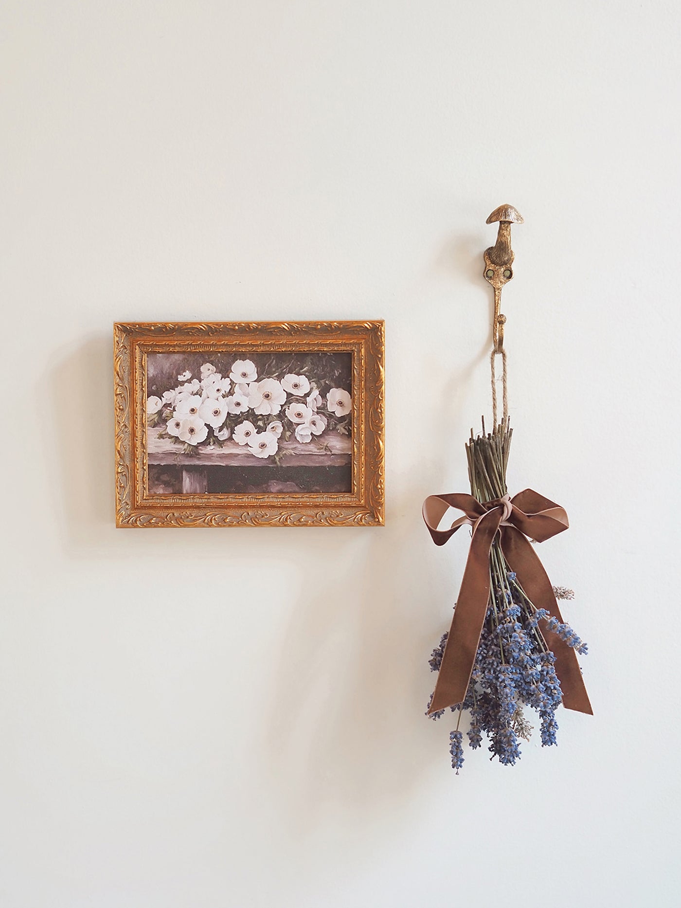White Anemones Framed Canvas Print 5x7