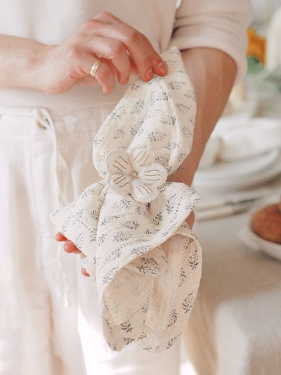 Livia Ivory Napkin - The Cross Decor & Design