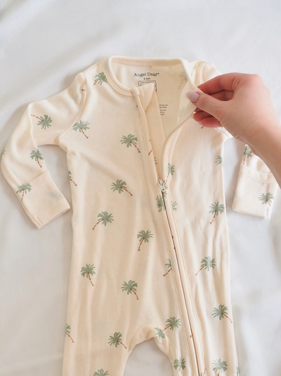 Palm Trees Zipper Footie - The Cross Decor & Design