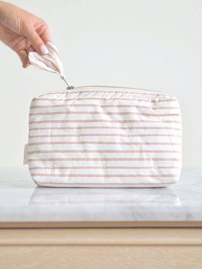 Mini Rose Pink Stripe On The Go Pouch - The Cross Decor & Design