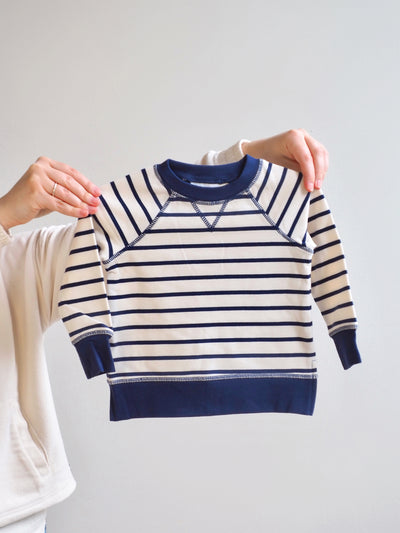 Navy Stripe Raglan Sweatshirt & Jogger Set - The Cross Decor & Design
