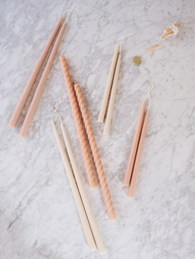Classic Parchment Taper Candle Set - The Cross Decor & Design