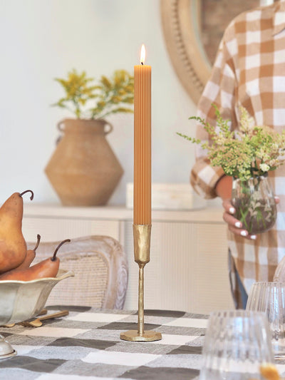 Ribbed Miel Taper Candle Set | 10" - The Cross Decor & Design