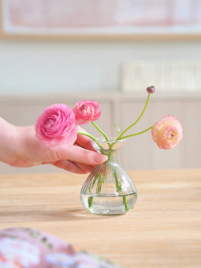 Ribbed Glass Bud Vase