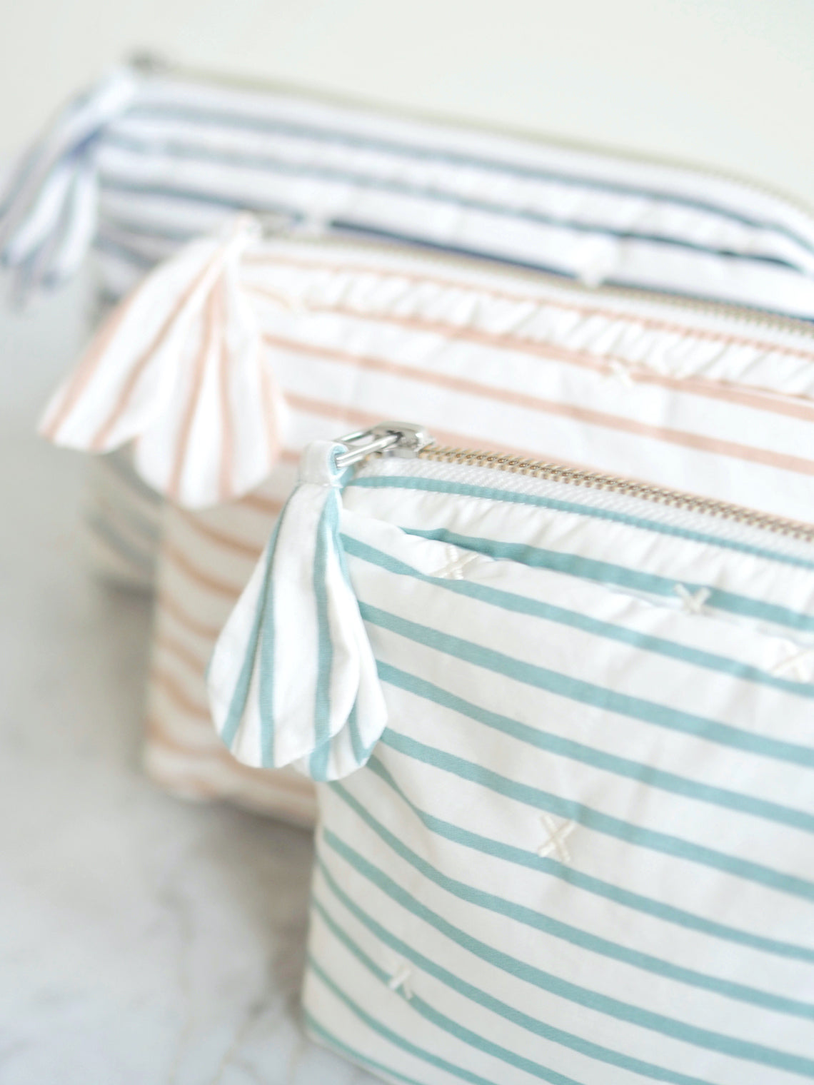 Mini Rose Pink Stripe On The Go Pouch