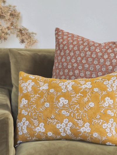 Torini Mustard White Pillow | 14x20