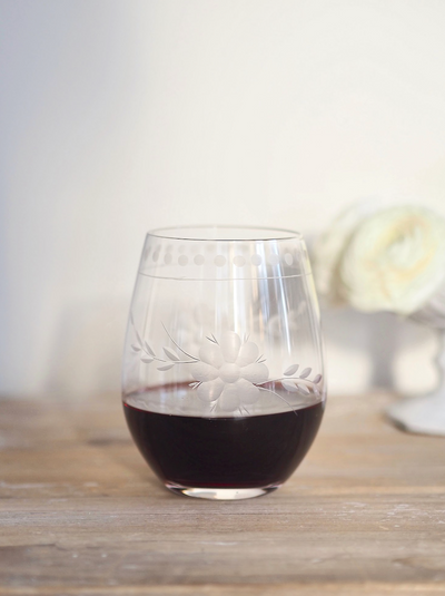Belle Fleur Stemless Glass - The Cross Decor & Design