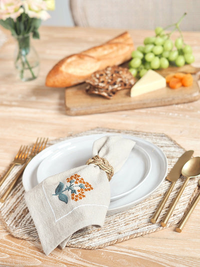Floral Embroidery Napkin - The Cross Decor & Design
