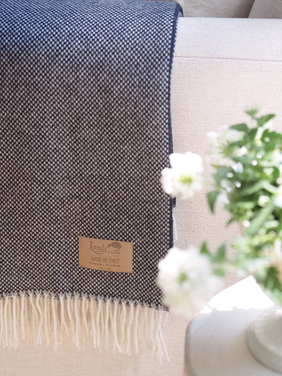 Juno Navy Cashmere Throw - The Cross Decor & Design