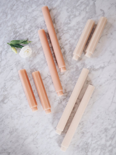 Geo Blush Taper Candle Set | 6" - The Cross Decor & Design