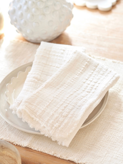 Alice White Napkin - The Cross Decor & Design