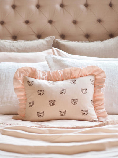 Bear Blush Ruffled Pillow 14x20 - The Cross Decor & Design