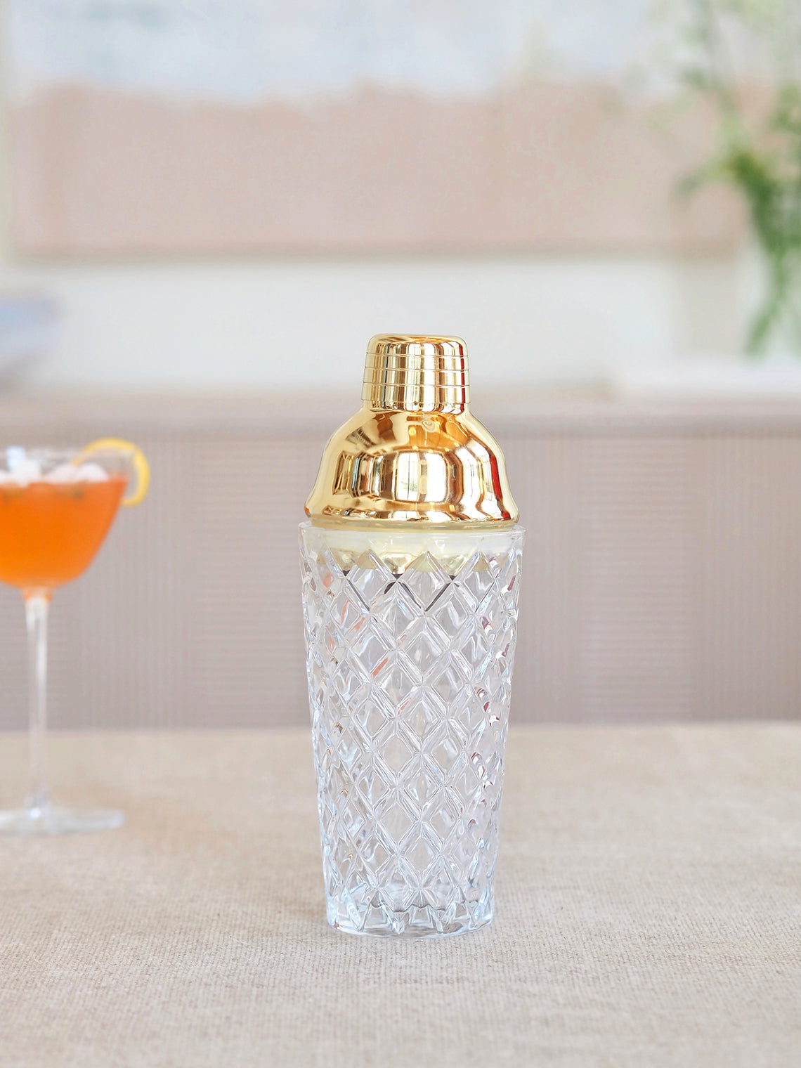 Gold Embossed Glass Shaker
