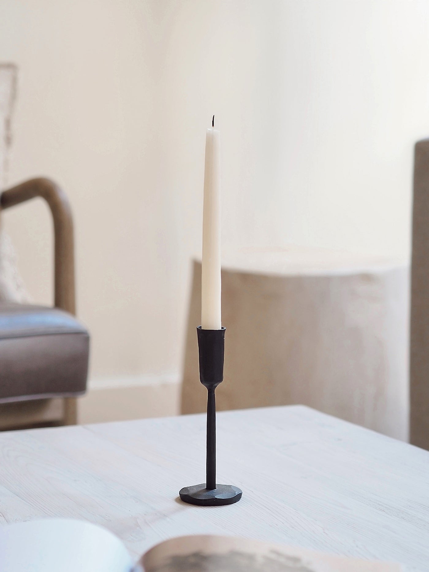 Luna Black Forged Taper Holder - The Cross Decor & Design