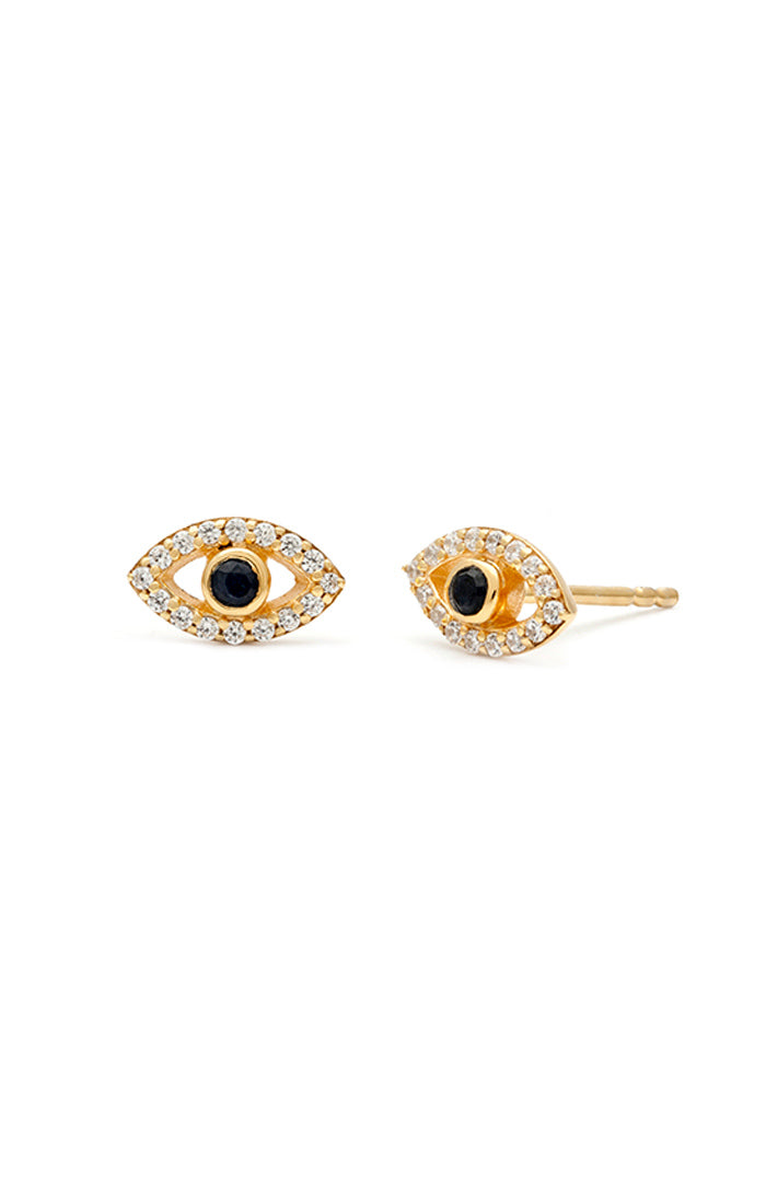 Evil Eye Sapphire Studs - The Cross Decor & Design