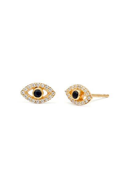 Evil Eye Sapphire Studs - The Cross Decor & Design