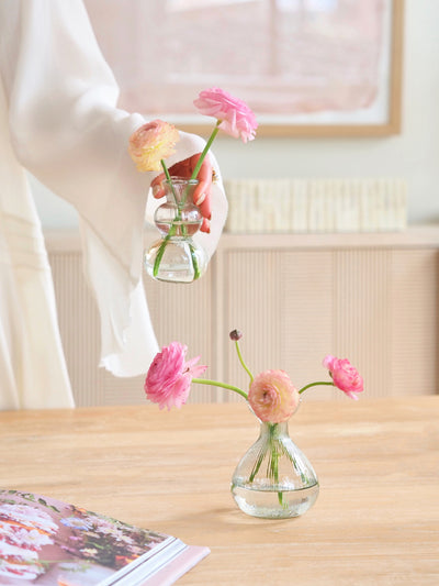 Ribbed Glass Bubble Vase