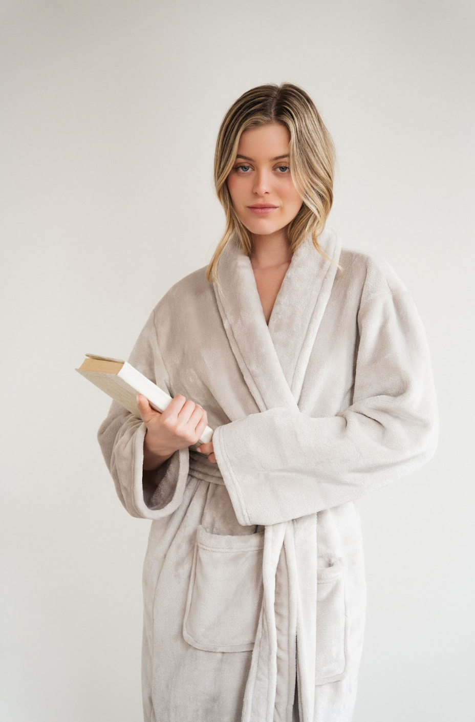 Solace Dove Grey Fleece Robe - The Cross Decor & Design