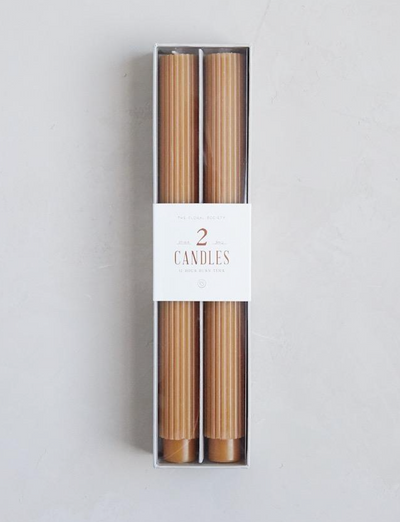 Ribbed Miel Taper Candle Set | 10" - The Cross Decor & Design