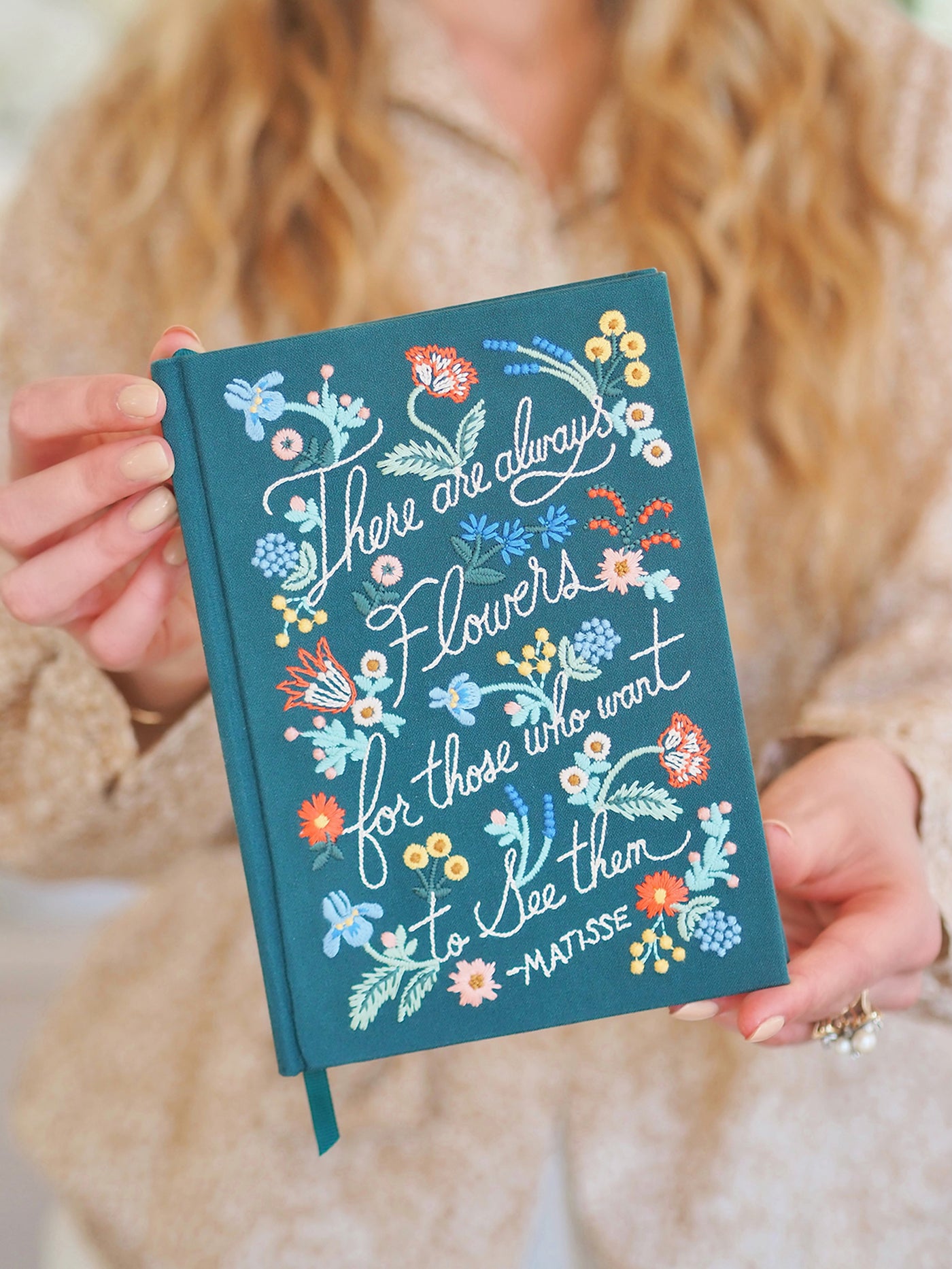 There Are Always Flowers Embroidered Journal - The Cross Decor & Design