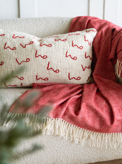 Monroe Poppy Herringbone Throw - The Cross Decor & Design
