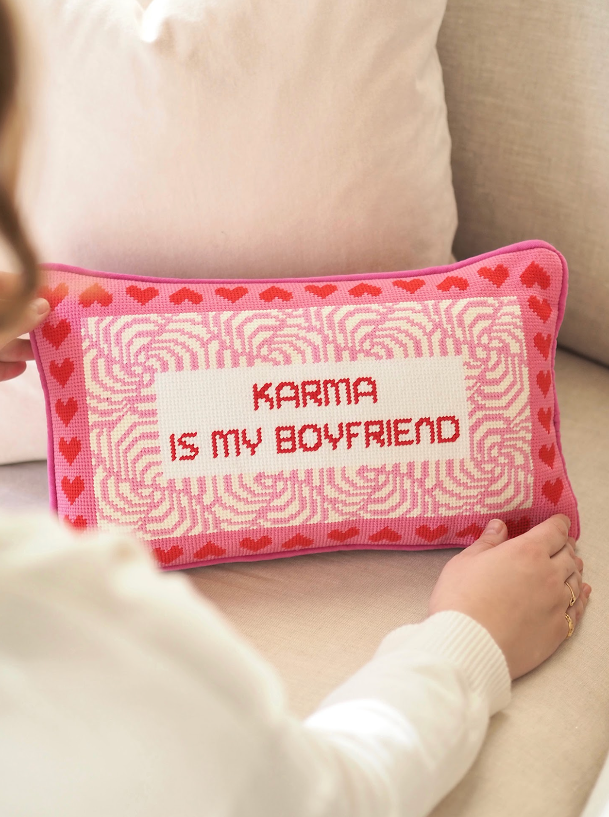 Karma Needlepoint Pillow | 9x15 - The Cross Decor & Design
