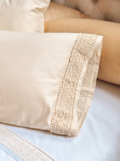 Bria Parchment Novola Lace Bedding - The Cross Decor & Design
