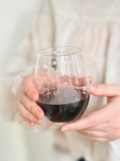 Belle Fleur Stemless Glass - The Cross Decor & Design