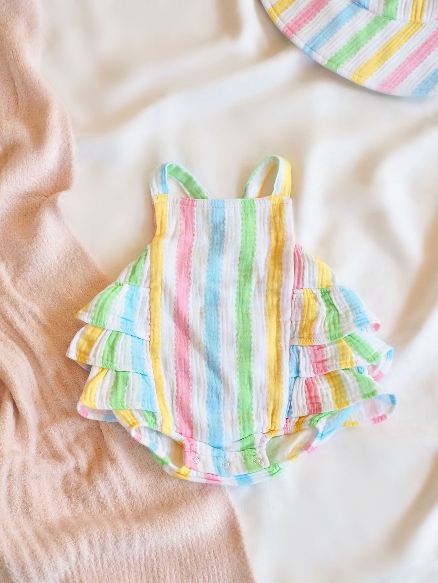 Ric Rac Stripe Ruffle Sunsuit