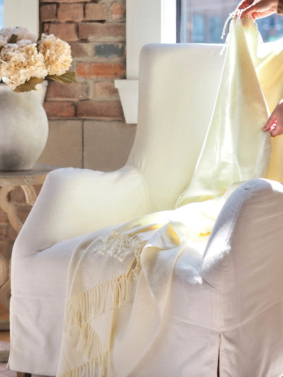 Monroe Ecru Solid Throw