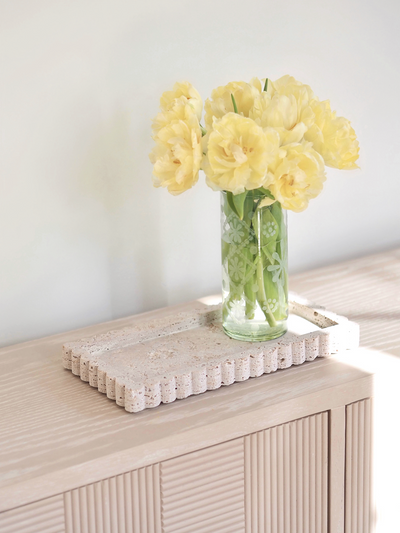 Sahara Travertine Rectangle Tray - The Cross Decor & Design